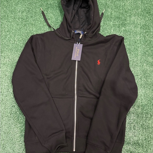 Ralph Lauren Other - Ralph Lauren Black Full-Zip Hoodie with Red Pony